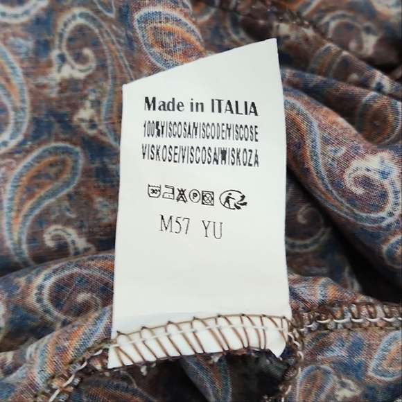 New Collection Brown/Burgundy/Navy Paisley Lightweight Bomber Jacket, OS ~ EUC - Picture 10 of 10